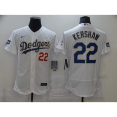 Los Angeles Dodgers #22 Clayton Kershaw White Nike 2021 Gold Program Flexbase Jersey