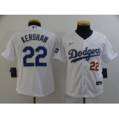 Los Angeles Dodgers #22 Clayton Kershaw White Youth Nike 2021 Gold Program Cool Base Jersey