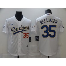 Los Angeles Dodgers #35 Cody Bellinger White Nike 2021 Gold Program Cool Base Jerseys