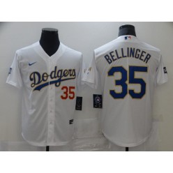 Los Angeles Dodgers #35 Cody Bellinger White Nike 2021 Gold Program Cool Base Jerseys