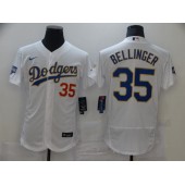 Los Angeles Dodgers #35 Cody Bellinger White Nike 2021 Gold Program Flexbase Jersey