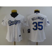 Los Angeles Dodgers #35 Cody Bellinger White Women Nike 2021 Gold Program Cool Base Jersey
