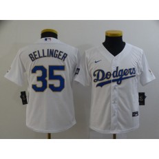 Los Angeles Dodgers #35 Cody Bellinger White Youth Nike 2021 Gold Program Cool Base Jersey