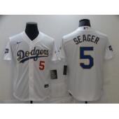 Los Angeles Dodgers #5 Corey Seager White Nike 2021 Gold Program Cool Base Jersey