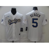 Los Angeles Dodgers #5 Corey Seager White Nike 2021 Gold Program Cool Base Jerseys