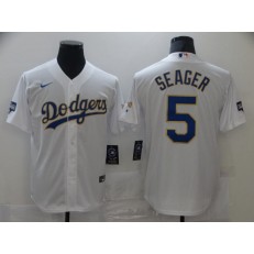 Los Angeles Dodgers #5 Corey Seager White Nike 2021 Gold Program Cool Base Jerseys