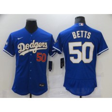 Los Angeles Dodgers #50 Mookie Betts Royal Nike 2021 Gold Program Flexbase Jersey