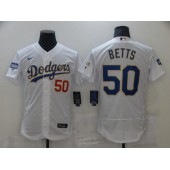 Los Angeles Dodgers #50 Mookie Betts White Nike 2021 Gold Program Flexbase Jersey