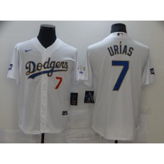 Los Angeles Dodgers #7 Julio Urias White Nike 2021 Gold Program Cool Base Jersey