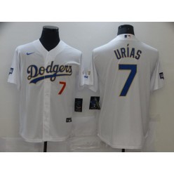 Los Angeles Dodgers #7 Julio Urias White Nike 2021 Gold Program Cool Base Jersey