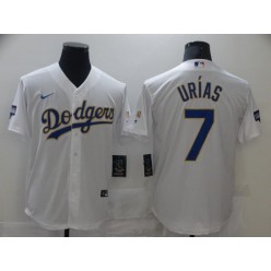 Los Angeles Dodgers #7 Julio Urias White Nike 2021 Gold Program Cool Base Jerseys