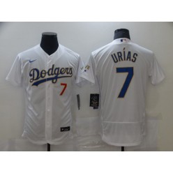 Los Angeles Dodgers #7 Julio Urias White Nike 2021 Gold Program Flexbase Jersey