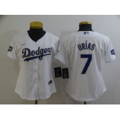 Los Angeles Dodgers #7 Julio Urias White Women Nike 2021 Gold Program Cool Base Jersey