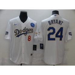 Los Angeles Dodgers #8 Kobe Bryant White Nike 2021 Gold Program KB Cool Base Jersey