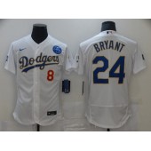 Los Angeles Dodgers #8 Kobe Bryant White Nike 2021 Gold Program KB Flexbase Jersey
