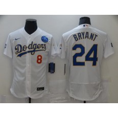 Los Angeles Dodgers #8 Kobe Bryant White Nike 2021 Gold Program KB Flexbase Jersey
