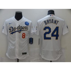 Los Angeles Dodgers #8 Kobe Bryant White Nike 2021 Gold Program KB Flexbase Jersey