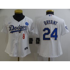 Los Angeles Dodgers #8 Kobe Bryant White Women Nike 2021 Gold Program KB Flexbase Jersey
