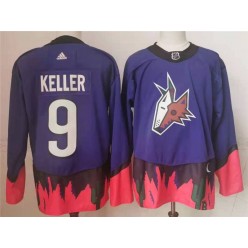 Arizona Coyotes #9 Clayton Keller Purple 2020 21 Reverse Retro Adidas Jersey