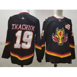 Calgary Flames #19 Matthew Tkachuk Black 2020-21 Reverse Retro Adidas Jersey
