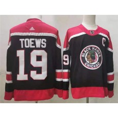 Chicago Blackhawks #19 Jonathan Toews Navy 2020-21 Reverse Retro Adidas Jersey