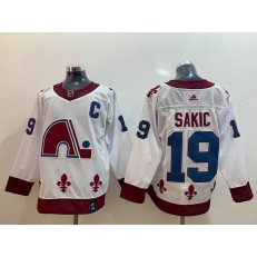 Colorado Avalanche #19 Joe Sakic White 2020-21 Reverse Retro Adidas Jersey