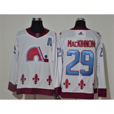 Colorado Avalanche #29 Nathan MacKinnon White 2020-21 Reverse Retro Adidas Jersey