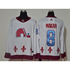 Colorado Avalanche #8 Cale Makar White 2020-21 Reverse Retro Adidas Jersey