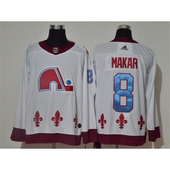 Colorado Avalanche #8 Cale Makar White 2020-21 Reverse Retro Adidas Jersey
