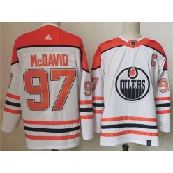 Edmonton Oilers #97 Connor McDavid White 2020-21 Reverse Retro Adidas Jersey