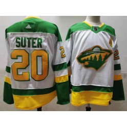 Minnesota Wild #20 Ryan Suter White 2020-21 Reverse Retro Adidas Jersey