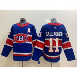 Montreal Canadiens #11 Brendan Gallagher Blue 2020-21 Reverse Retro Adidas Jersey