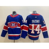 Montreal Canadiens #14 Nick Suzuki Blue 2020-21 Reverse Retro Adidas Jersey