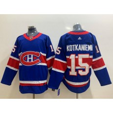 Montreal Canadiens #15 Jesperi Kotkaniemi Blue 2020-21 Reverse Retro Adidas Jersey