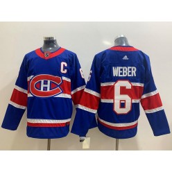 Montreal Canadiens #6 Shea Weber Blue 2020-21 Reverse Retro Adidas Jersey