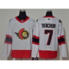 Ottawa Senators #7 Brady Tkachuk White 2020-21 Reverse Retro Adidas Jersey