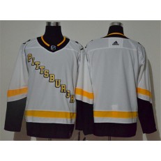 Pittsburgh Penguins Blank White 2020-21 Reverse Retro Adidas Jersey