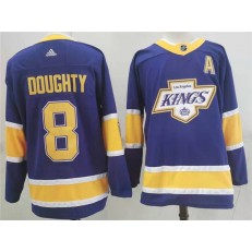 Los Angeles Kings #8 Drew Doughty Purple 2020-21 Reverse Retro Adidas Jersey