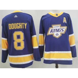 Los Angeles Kings #8 Drew Doughty Purple 2020-21 Reverse Retro Adidas Jersey