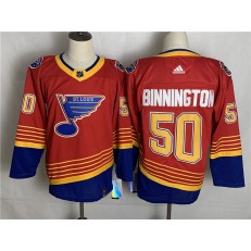 St.Louis Blues #50 Jordan Binnington Red 2020-21 Reverse Retro Adidas Jersey