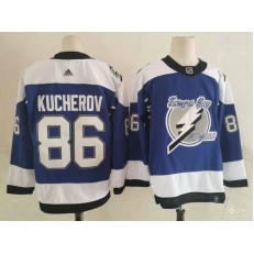 Tampa Bay Lightning #86 Nikita Kucherov Blue 2020-21 Reverse Retro Adidas Jersey