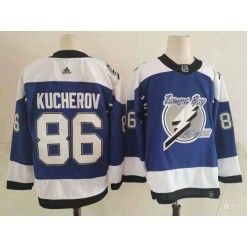 Tampa Bay Lightning #86 Nikita Kucherov Blue 2020-21 Reverse Retro Adidas Jersey