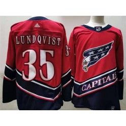 Washington Capitals #35 Henrik Lundqvist Red 2020-21 Reverse Retro Adidas Jersey