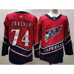 Washington Capitals #74 John Carlson Red 2020-21 Reverse Retro Adidas Jersey