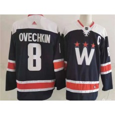 Washington Capitals #8 Alexander Ovechkin Navy 2020-21 Adidas Jersey