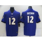 Baltimore Ravens #12 Rashod Bateman Purple 2021 NFL Draft Vapor Untouchable Limited Jersey