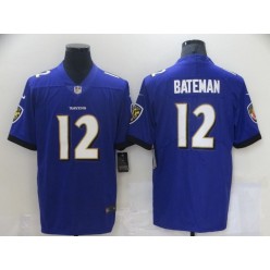 Baltimore Ravens #12 Rashod Bateman Purple 2021 NFL Draft Vapor Untouchable Limited Jersey