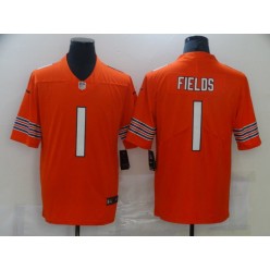 Chicago Bears #1 Justin Fields Orange 2021 NFL Draft Vapor Untouchable Limited Jersey