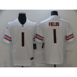 Chicago Bears #1 Justin Fields White 2021 NFL Draft Vapor Untouchable Limited Jersey