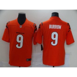 Cincinnati Bengals #9 Joe Burrow Orange Vapor Limited Jersey